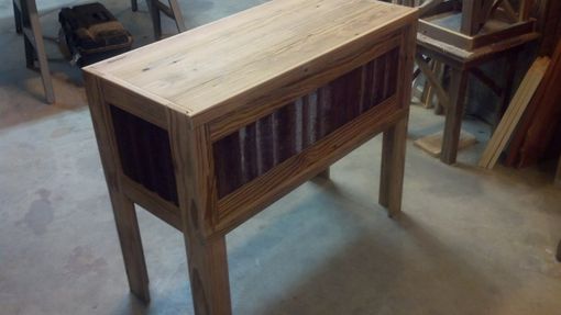 Custom Made Side Table With Wine Bottle & Glass Storage