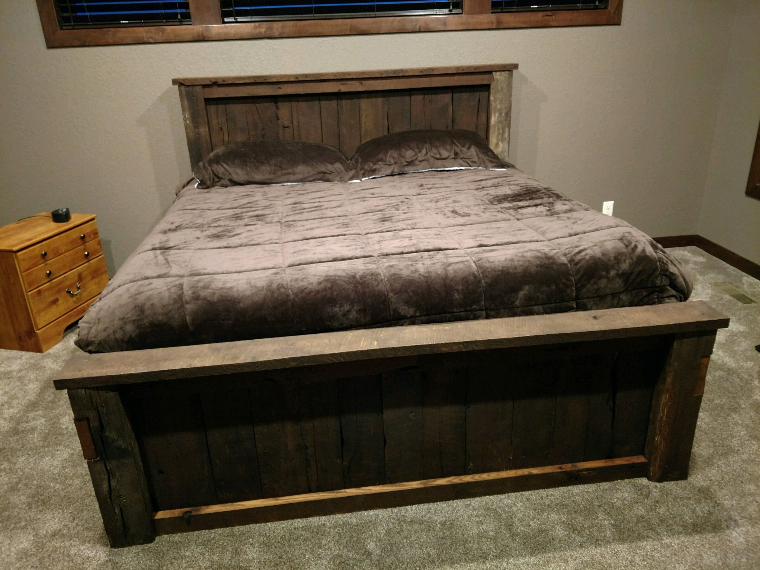 Buy Hand Made Reclaimed Barn Wood Bed, With Drawers And, made to order ...