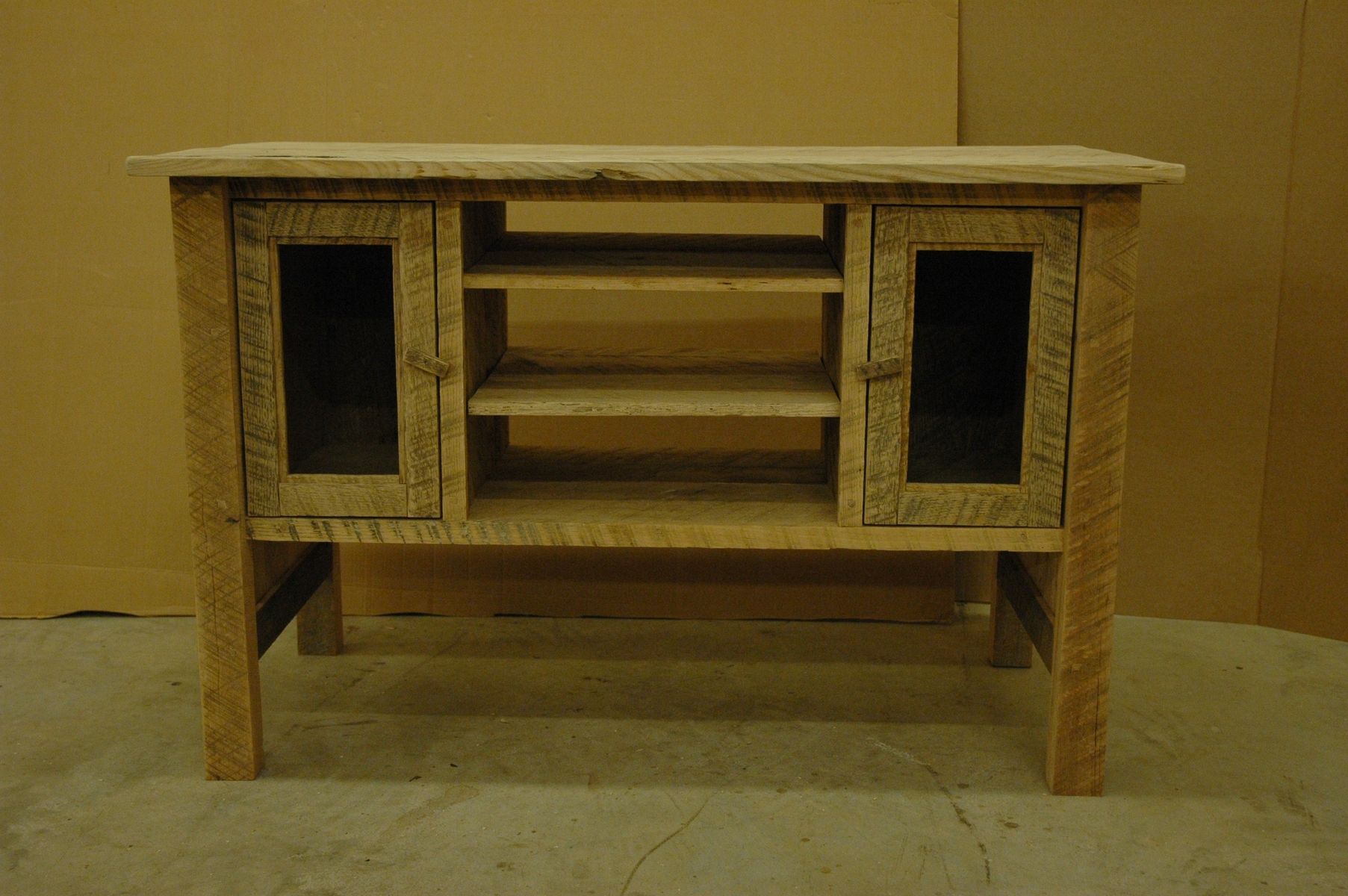 Custom Rustic Oak Entertainment Center by Custom Corners Llc