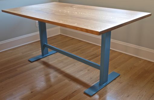Custom Made Dining Table With Steel Base