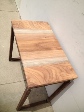 Custom Made Acacia+Steel End Table