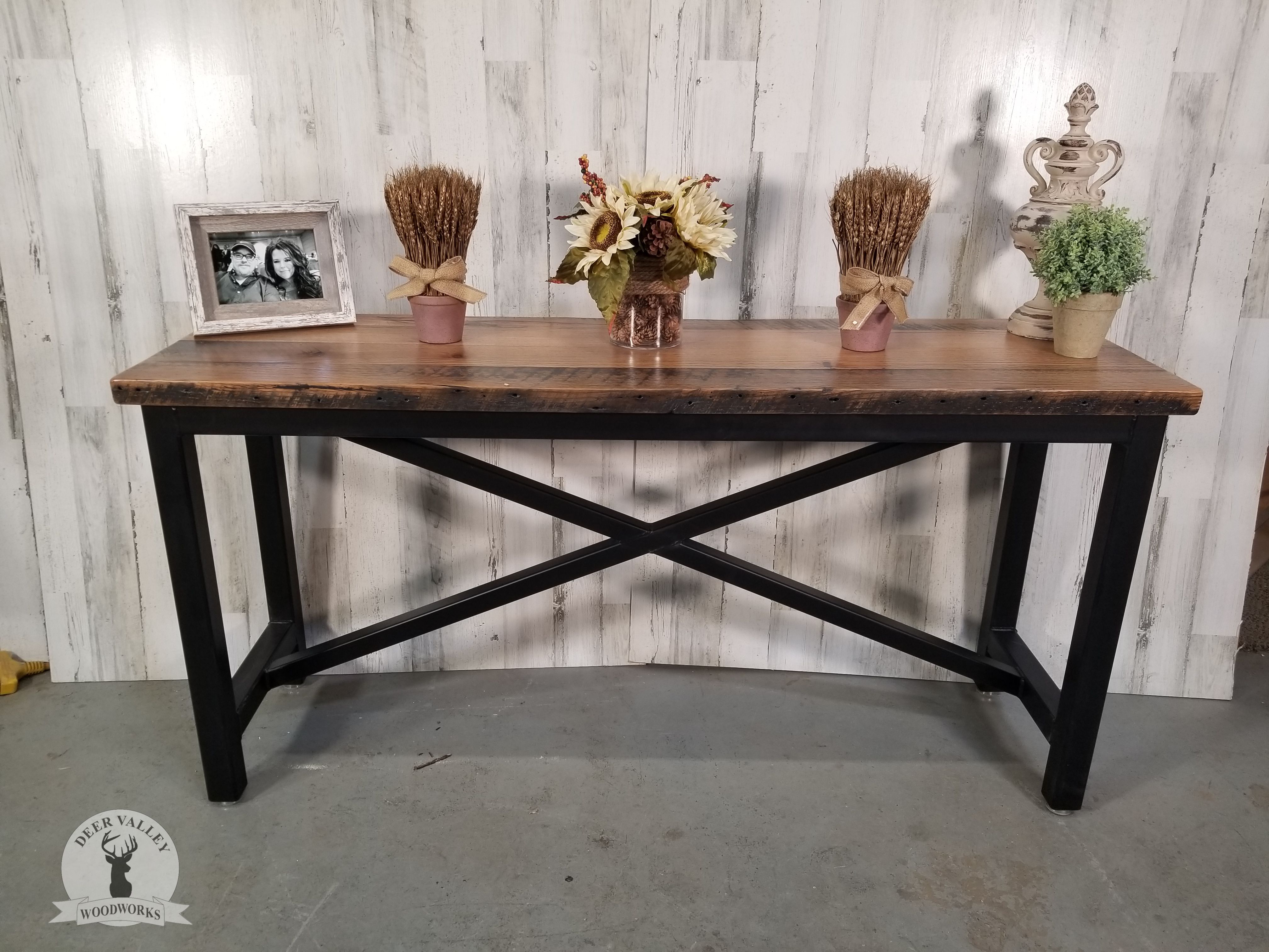Carry Descriptive Adaptive Buy Hand Crafted Reclaimed Barnwood Console Table, Reclaimed Wood Console  Table, made to order from Deer Valley Woodworks | CustomMade.com