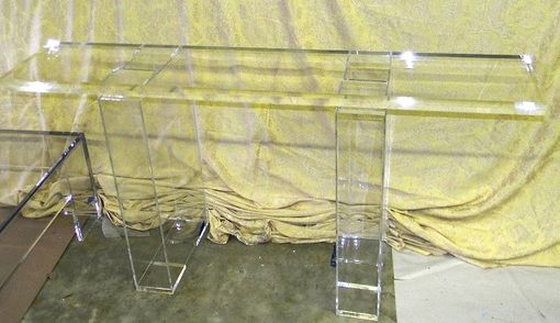 Custom Made Acrylic Slab Top Bar With Pillar Base - Hand Crafted, Made To Order