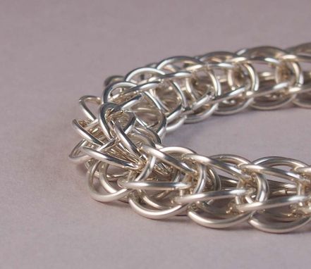 Custom Made Sterling Silver Japanese 6-In-1 Flower Chain Maille Bracelet