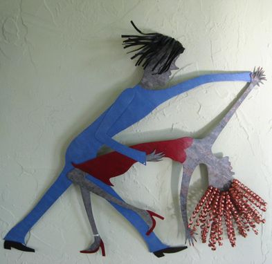 Custom Made Art Sculpture - Antonia And Raoul - Sexy Latin Dancers Upcycled Metal Wall Decor