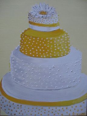 Custom Made Wedding Cake Painting -- By Commission
