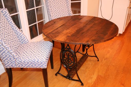 Custom Made Antique Sewing Table With Reclaimed Top