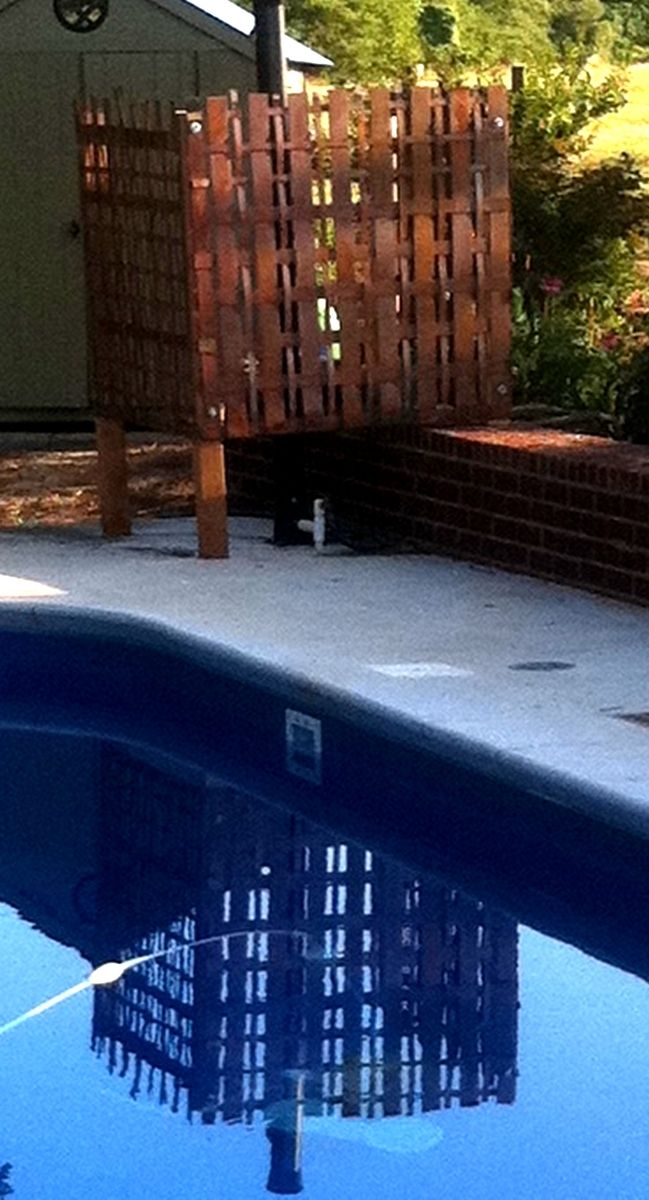 Custom Made Woven Steel Outdoor Shower Enclosure by Cold Studio