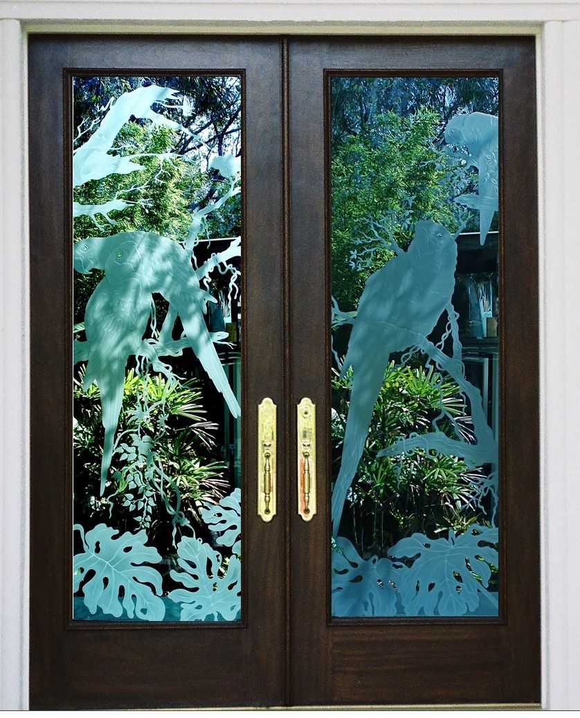 Custom Made Double Door Entrance Parrots by La Mancha Glass Gardens ...