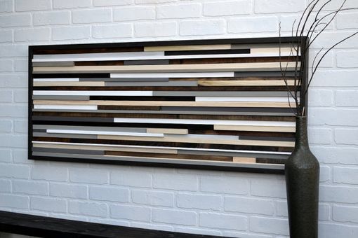Custom Made Wood Sculpture Queen Headboard - Horizontal Lines