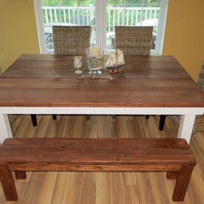 Buy a Custom 6 Foot Farmhouse Table Set, made to order from WellsWorks ...