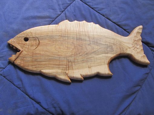 Custom Made Hand Carved Hanging Fish Cutting Board.