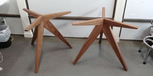 Custom Made Matched Walnut, Waterfall-Style Shoe Bench And Entry Hall Table