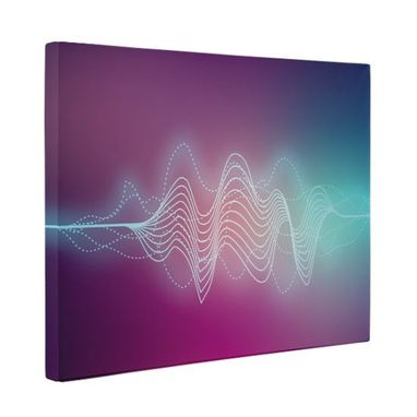 Custom Made Purple And Pink Soundwave Home Canvas Wall Art
