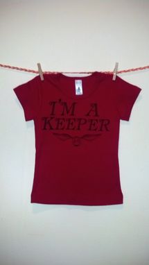 Custom Made Sale Harry Potter Inspired I'M A Keeper And Golden Snitch, Screen Printed Shirtsleeve Shirt