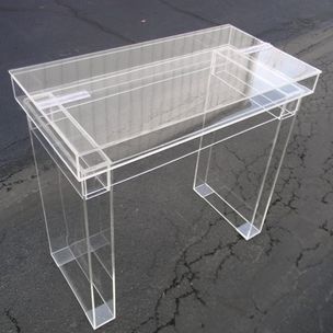 Hand Crafted The Lucite Desk; 2 Drawer - Vanity ; Clear, Mirrored, White,  Many Colors Options Available by Custom Acrylic/ Lucite Creations by  Matthew James