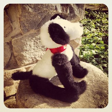 Custom Made Jointed Dog Terrier Collie /Hand Stitched Details /Recycled Materials