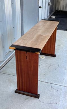 Custom Made Custom African Mahogany And Blackwood And Maple Console Table