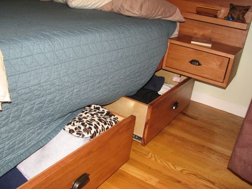Custom Made Custom King Size Pedestal Bed With Drawers