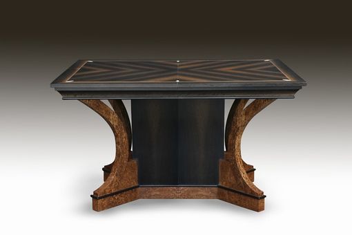 Custom Made Art Deco Bog Oak And Ivory Dining Table