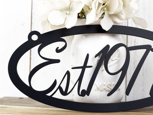 Custom Made Established Year Oval Metal Sign