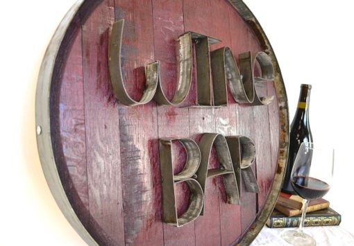 Custom Made Wine Barrel Head Sign - Wine Bar - Made From Retired California Wine Barrels