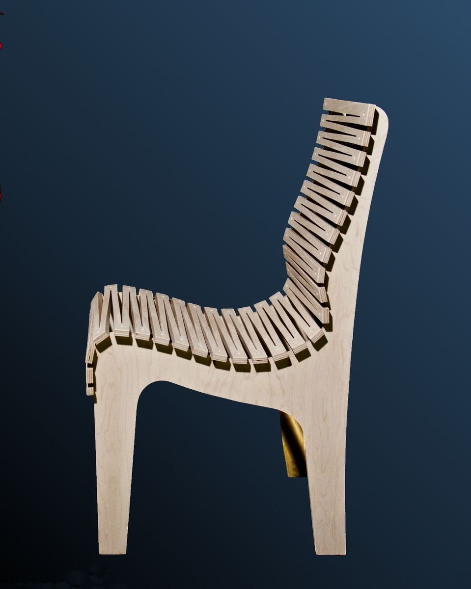 Hand Made ZigZag Chair by Randy Weersing Furniture Designs