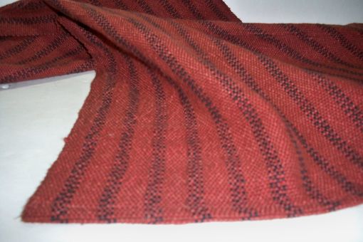 Custom Made Black Ticking Stripe With Red Rust Background Square