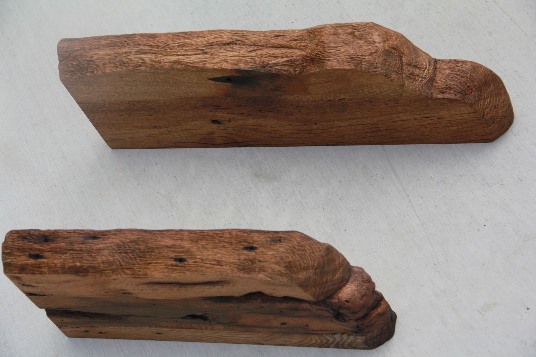 Custom Live Edge Barnwood Rustic Corner Shelves by Intelligent Design