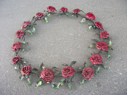 Custom Made Large Steel Rose Wreath