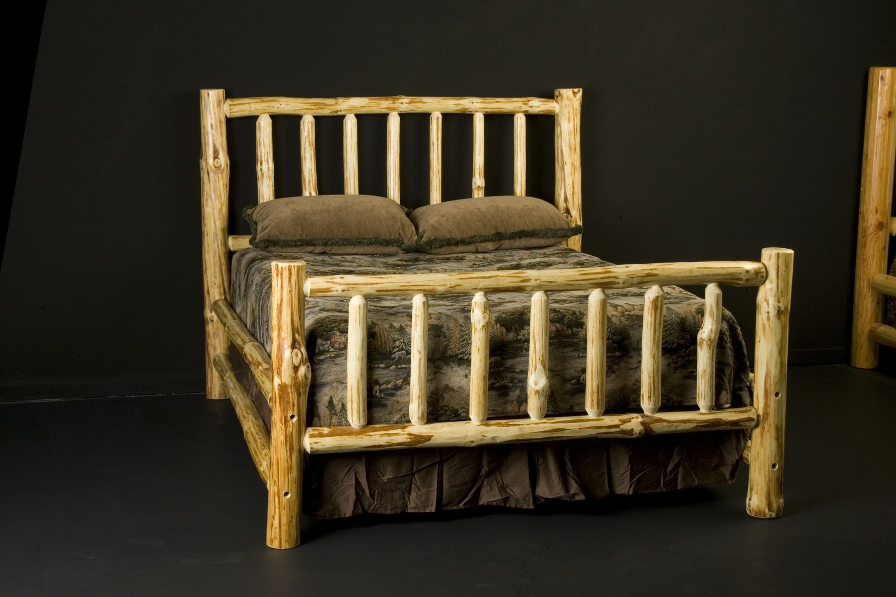 Custom Wilderness Log Bed Frame By Viking Log Furniture