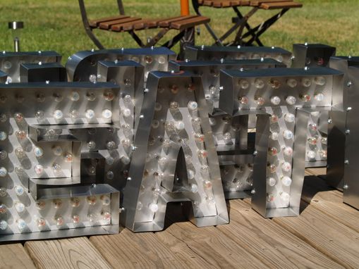 Custom Made Movie Theater Marquee Letter Light Channel Any Letter Metal Vintage Sign Industrial