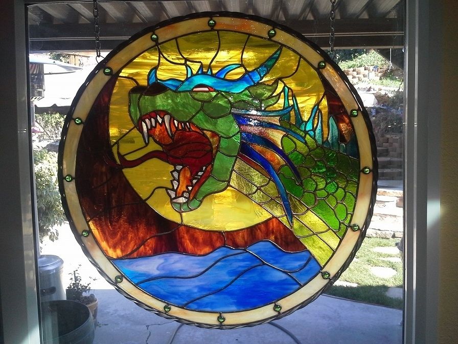 Custom Stained Glass Medieval Dragon By Glass Art For The World