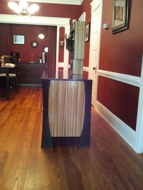 Custom Made Zebrawood And Cherry Entertainment Console