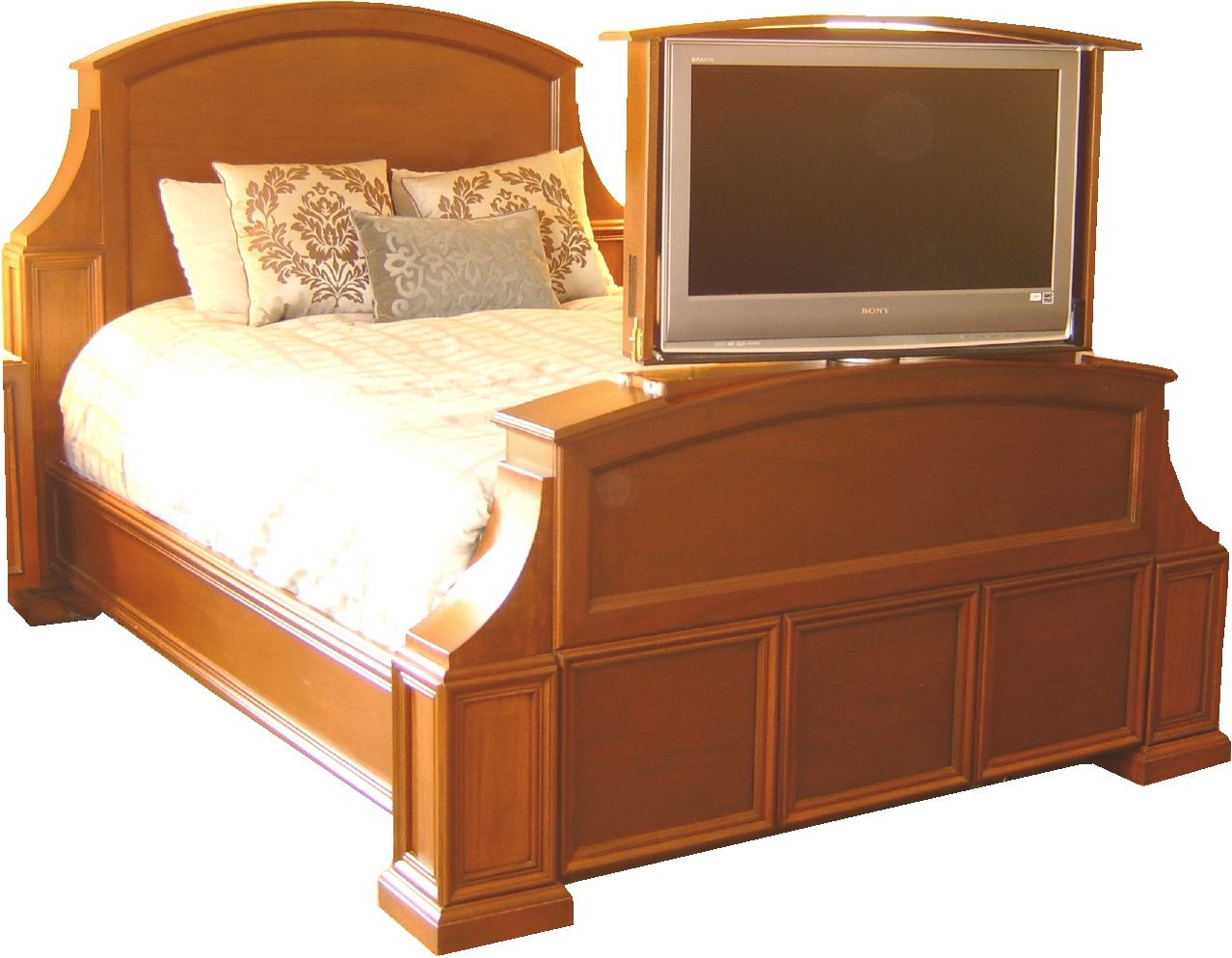 Handmade Mahogany Bed With Tv Lift And Swivel by Jeffrey Scott Designs ...