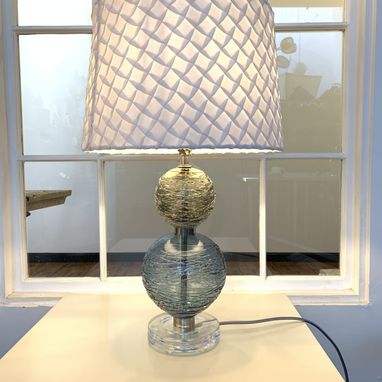 Custom Made Stella Stacked Blown Glass Contemporary Table Lamp