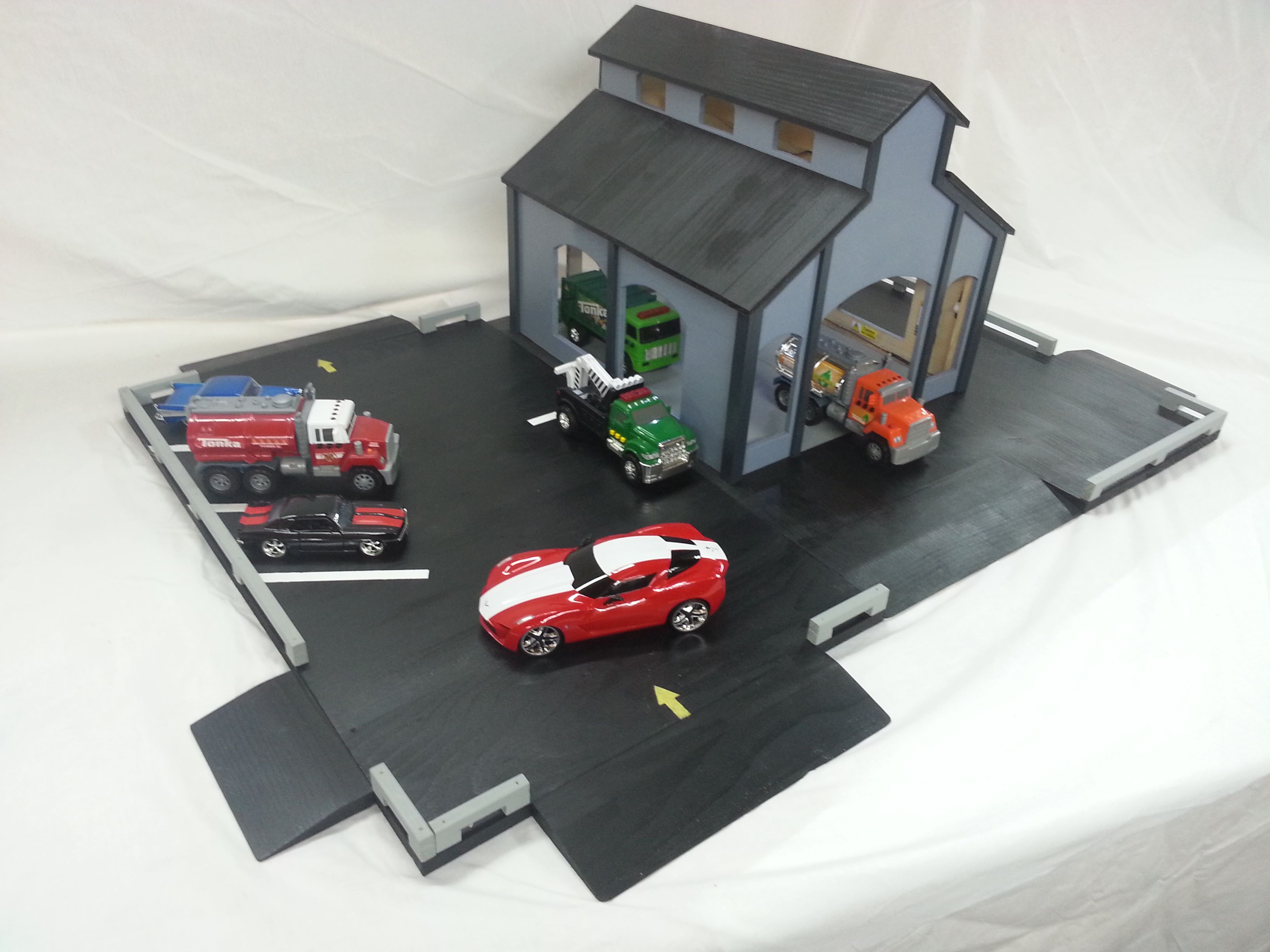 Buy Handmade Wooden Toy Garage, made to order from Beaumontwoodworks