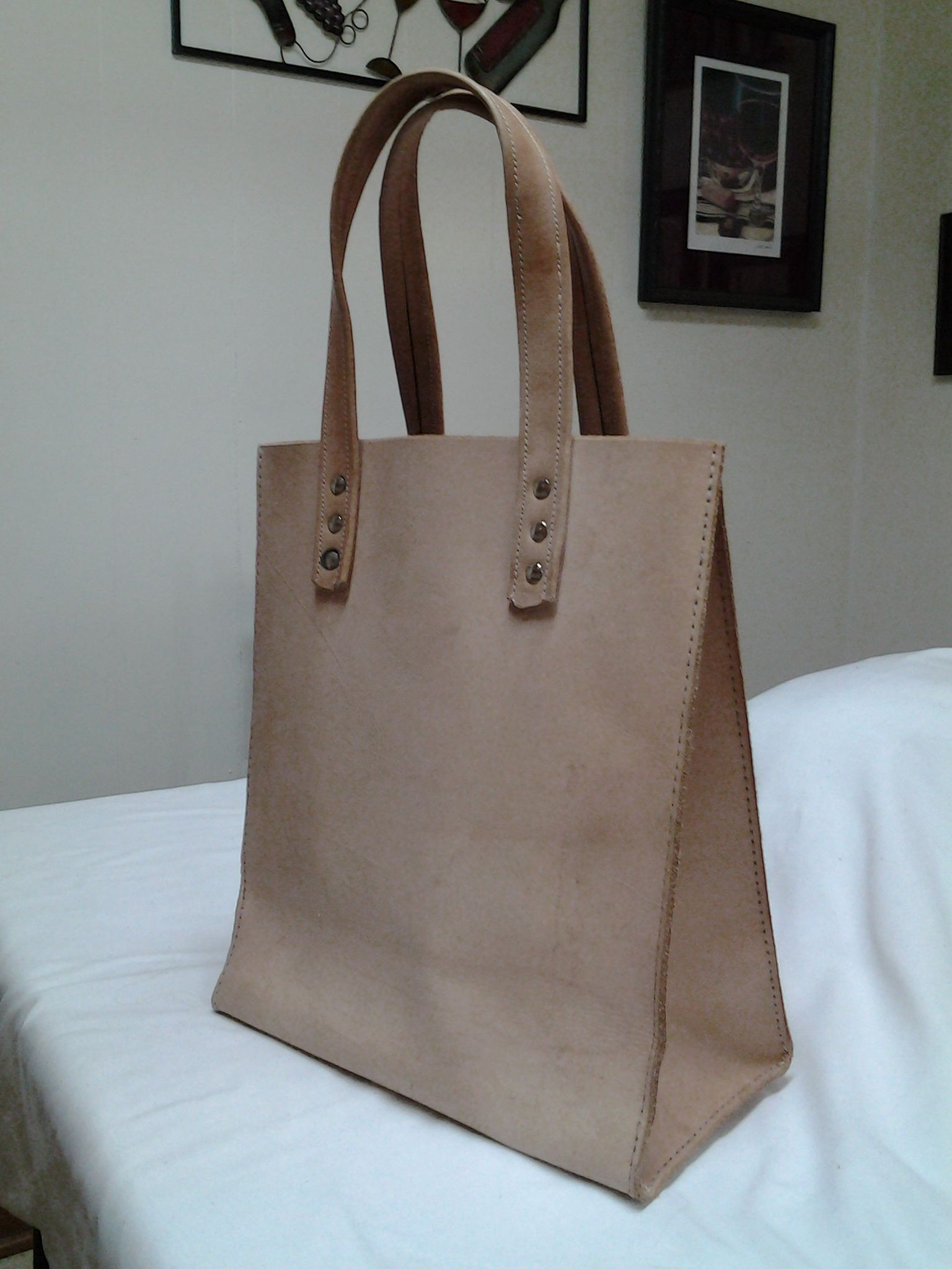 Buy Hand Crafted Leather AllPurpose Tote Bag, made to order from