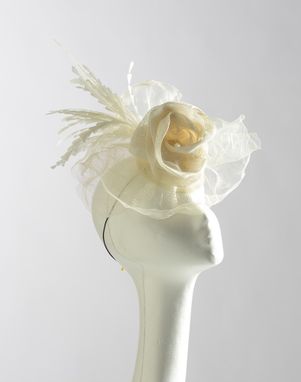 Custom Made Free-Form Sinamay Rose Bridal Headpiece