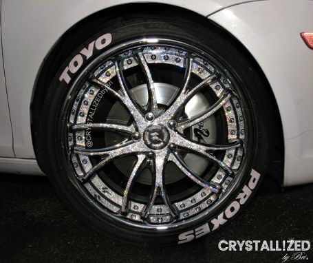 Custom Made Custom Crystallized Wheels Set Of 4 Rims Car Bling Genuine European Crystals Bedazzled