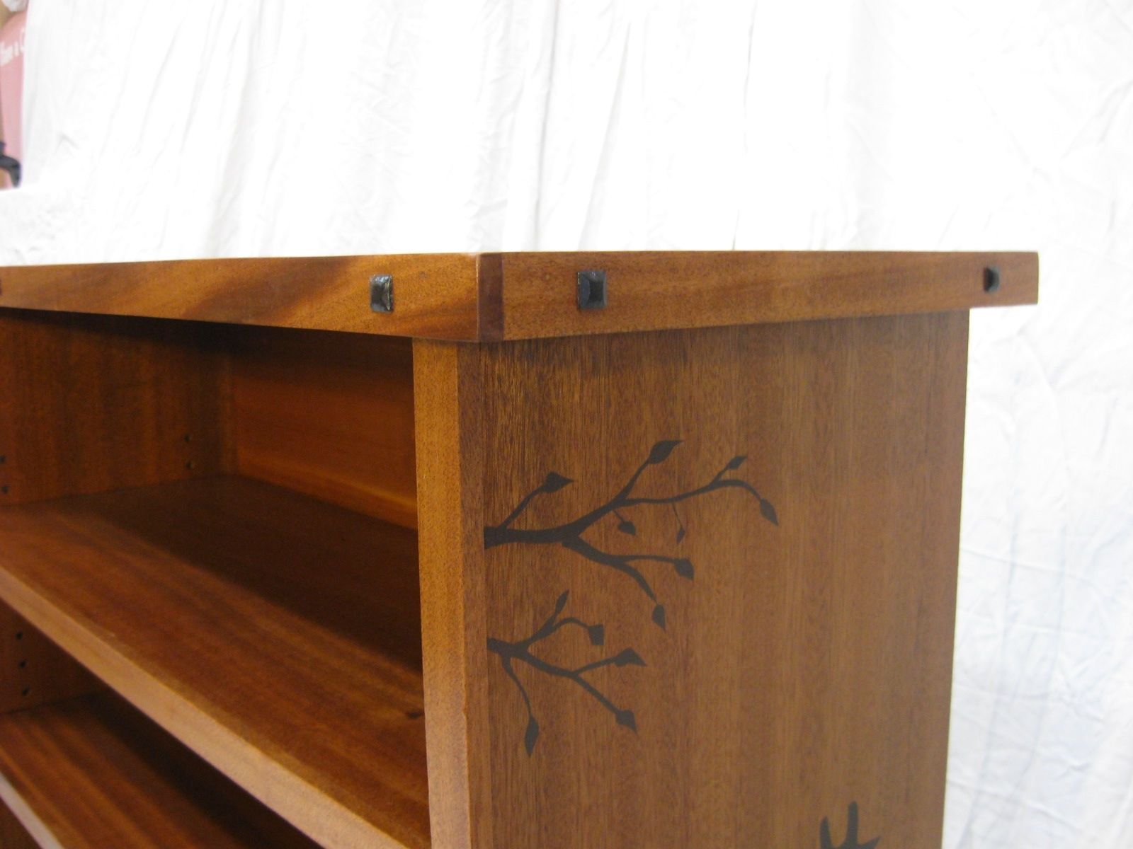 Hand Made Sapelle Bookcase With Giraffe Design. by Bearkat Wood