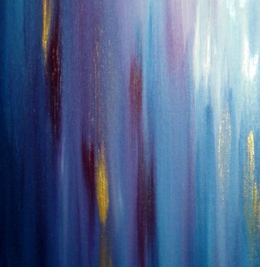 Custom Made Abstract Blue Painting,Original Purple Art,Large Modern Abstract,Gold Contemporary Painting - 24x54