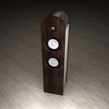 Custom Made Cathedral Tower Amplified Floorstanding Speaker (Neutral Paint Colors & Hardwoods)