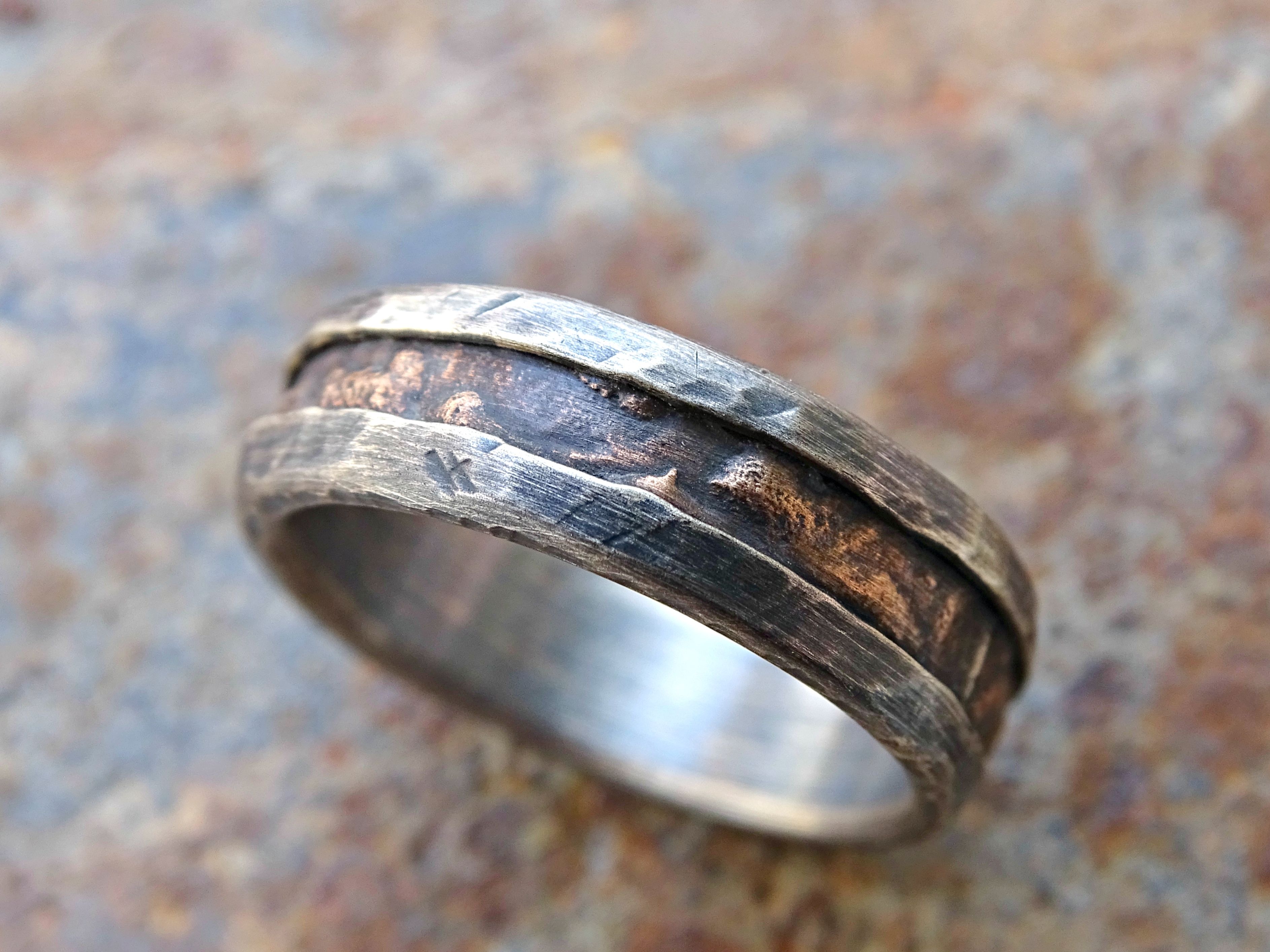 Buy a Hand Made Cool Mens Ring, Alternative Wedding Band Rugged, Mens ...