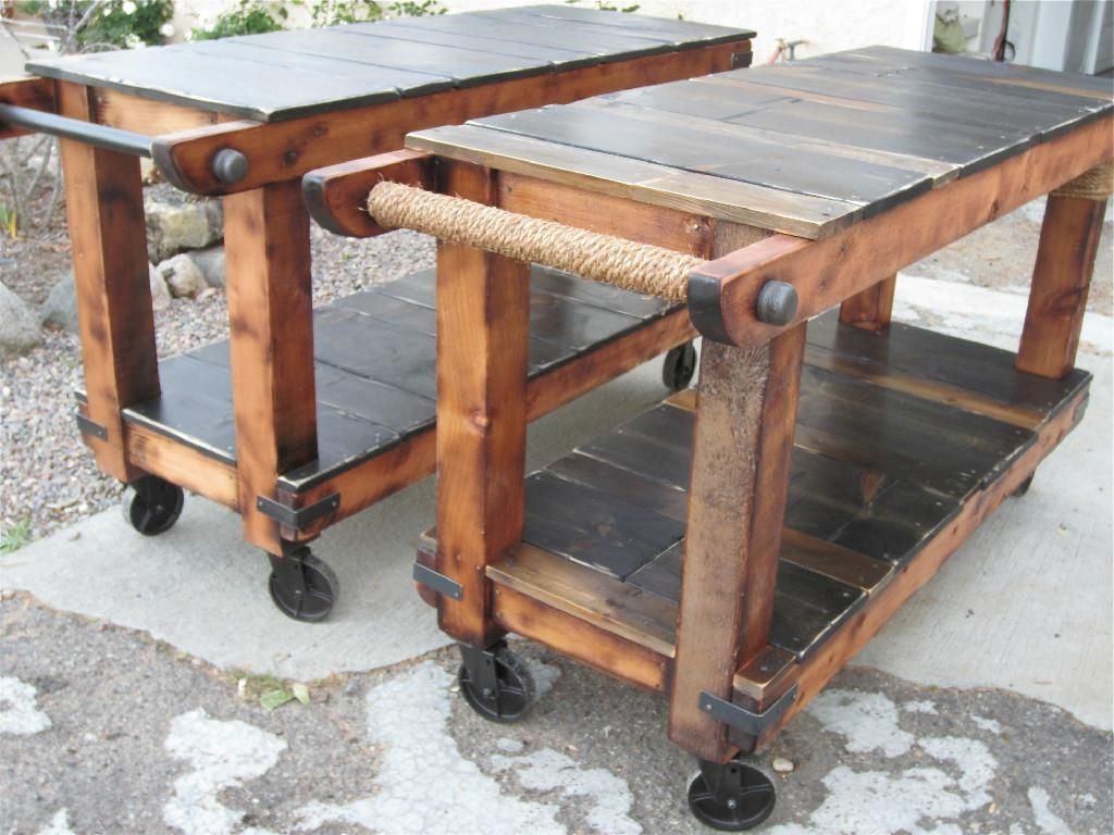 Custom Made Rustic Utility Carts by Thecarpenterant