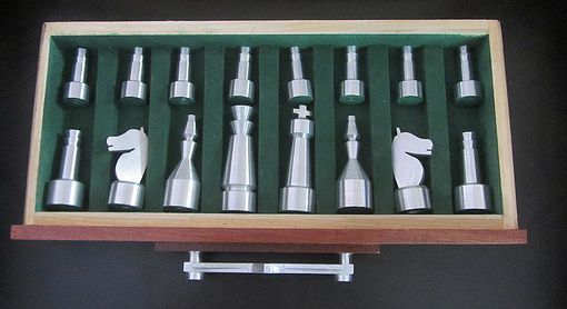 Custom Made Art Deco Chess Ensemble