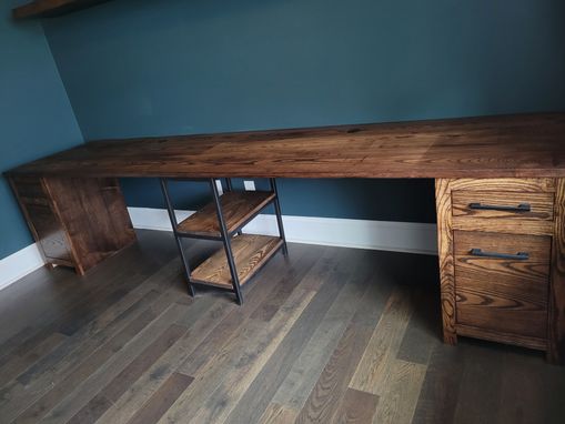 Custom Made Ash & Steel Home Office Desk