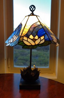 Custom Made Lotus Flower Stained Glass Lamp