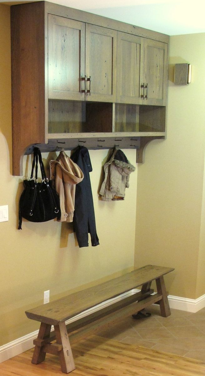 Hand Crafted Rustic Reclaimed Barnwood Entry / Coat Rack by