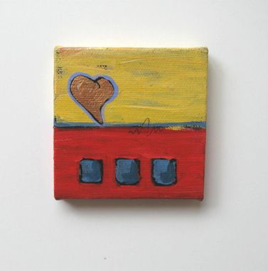 Custom Made Valentine's Day Abstract Heart Painting, Original Acrylic On A Mini Canvas